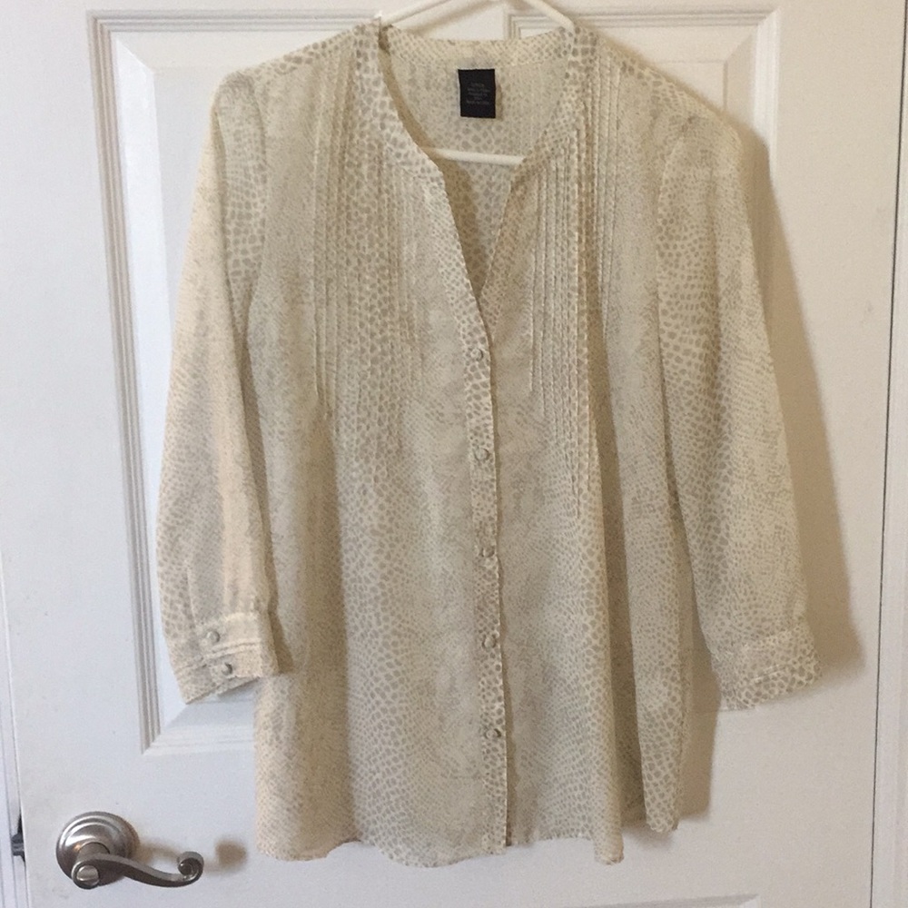 Snake Print Button Down Blouse